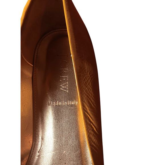 J. Crew Pointed toe Italian Leather Yellow flats size 8.5 - Picture 5 of 6